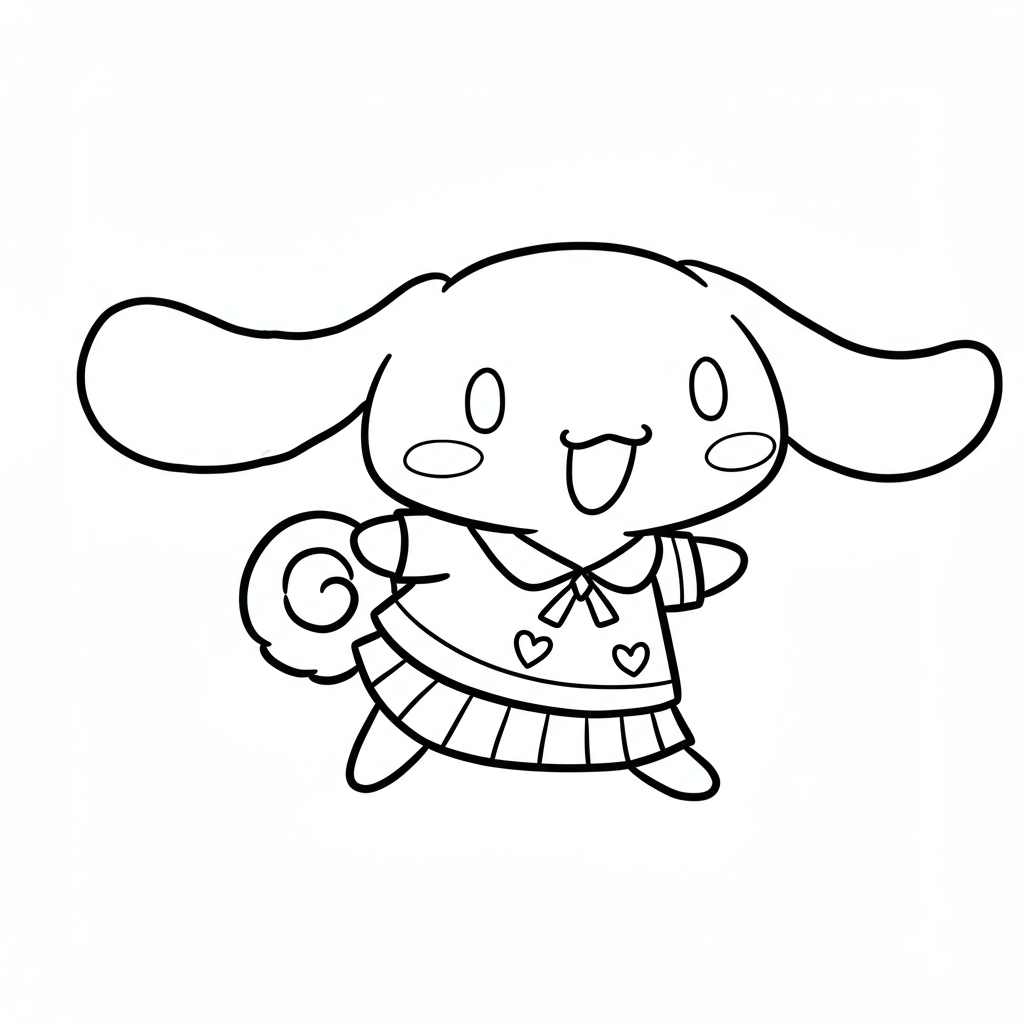 cinnamoroll action coloring page