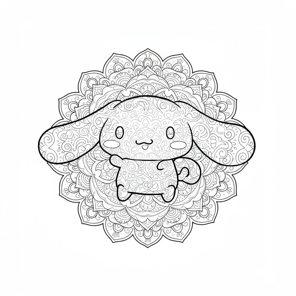 cinnamoroll mandala coloring page