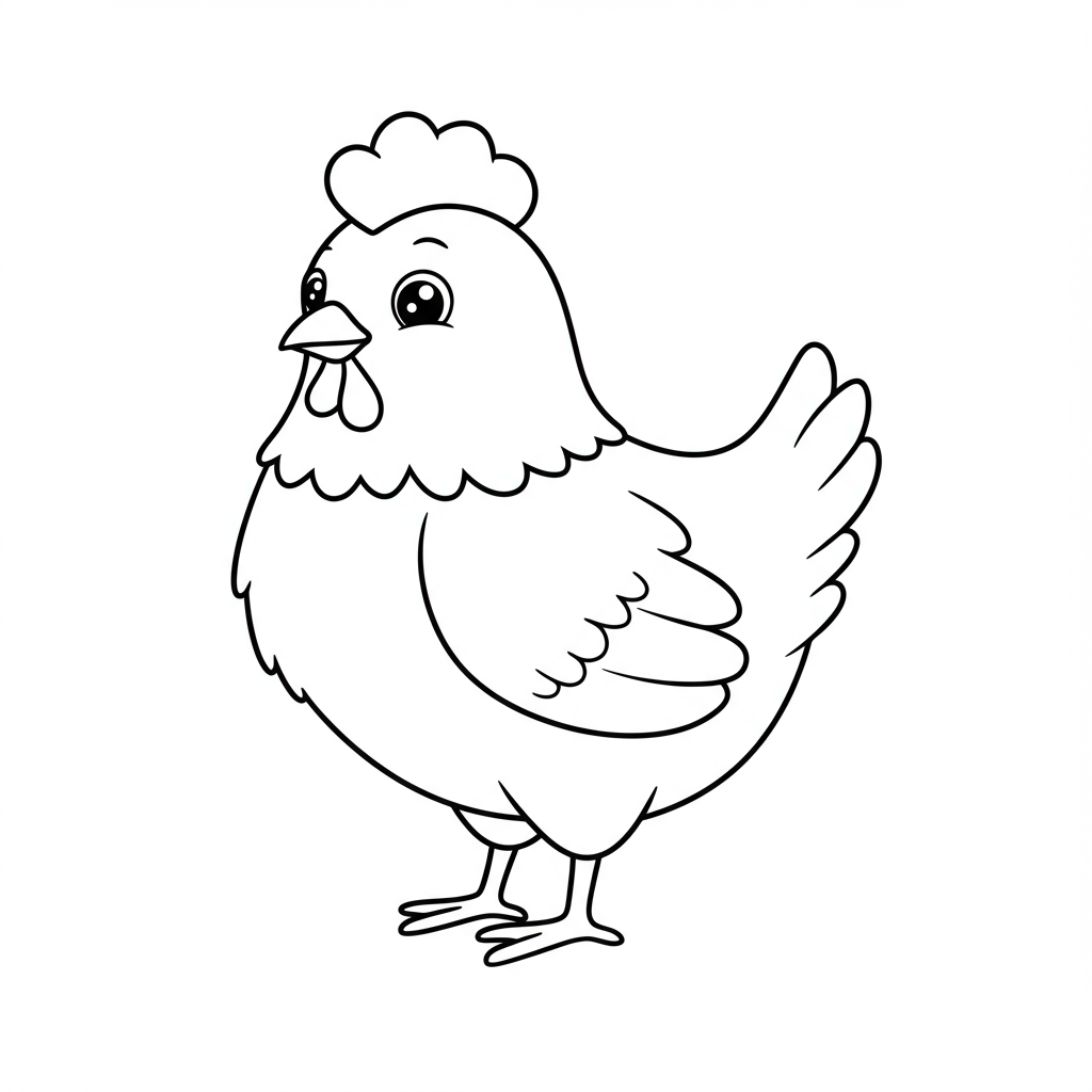 color page chicken cute coloring page