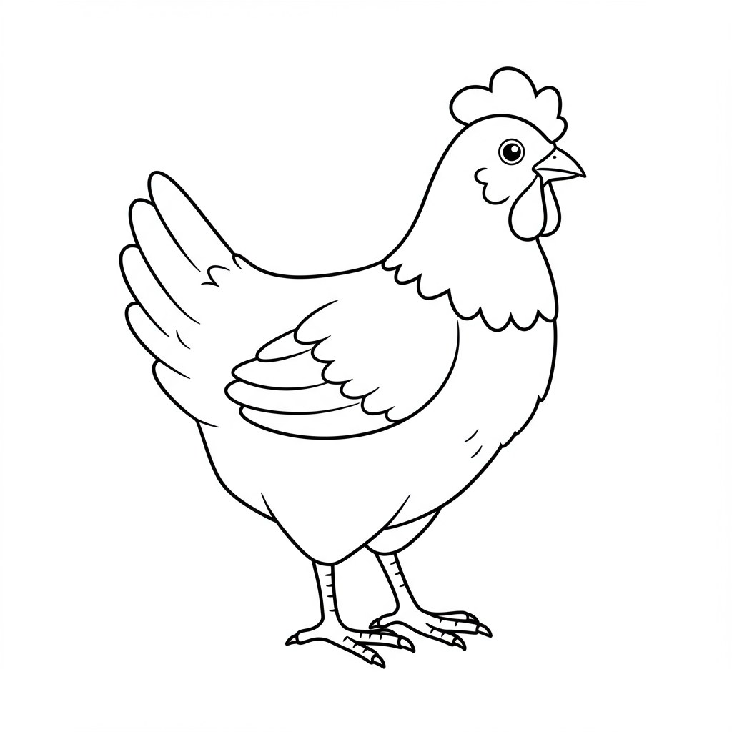 color page chicken simple coloring page