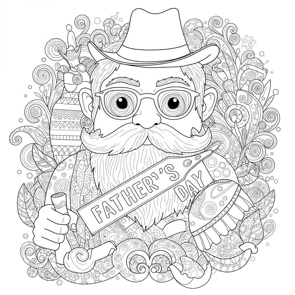 color pages for father's day abstract coloring page