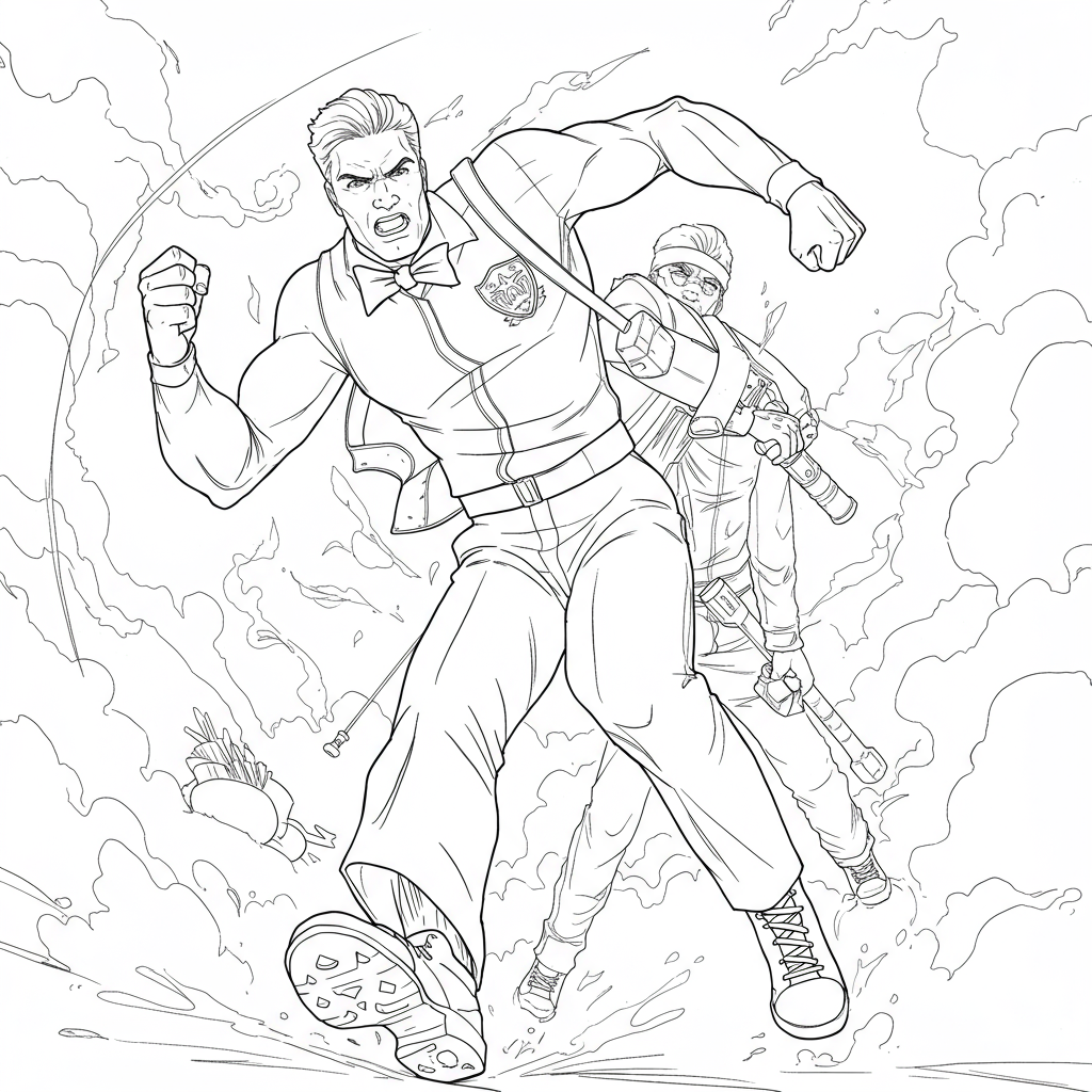 color pages for father's day action coloring page