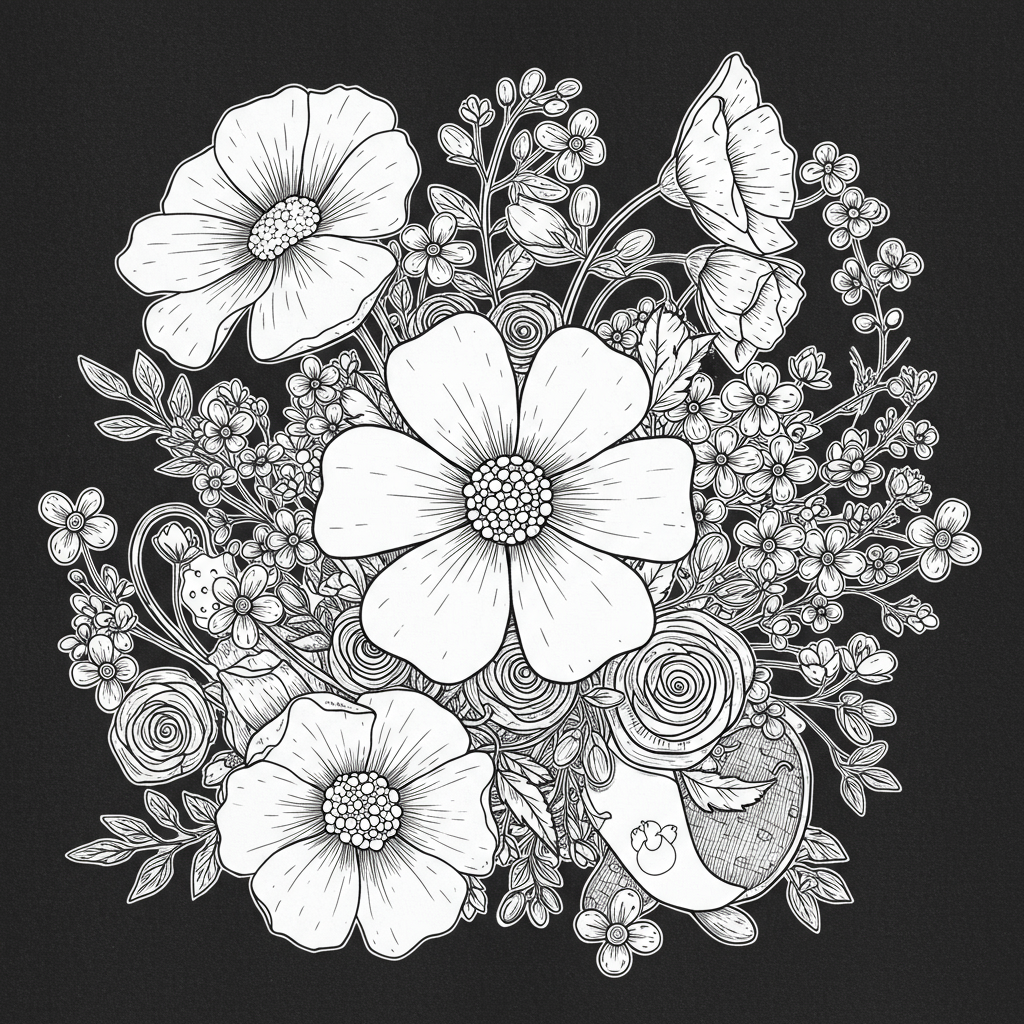 color pages for father's day flowers coloring page