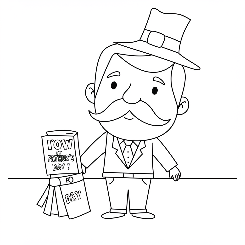 color pages for father's day simple coloring page