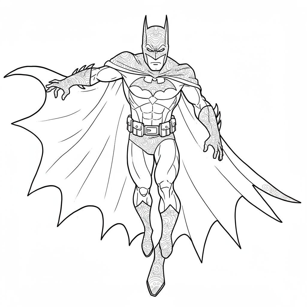 disegni da colorare batman decorativa pagina da colorare