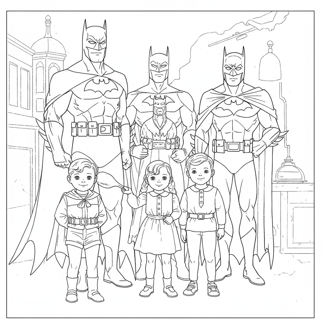 disegni da colorare batman famiglia pagina da colorare