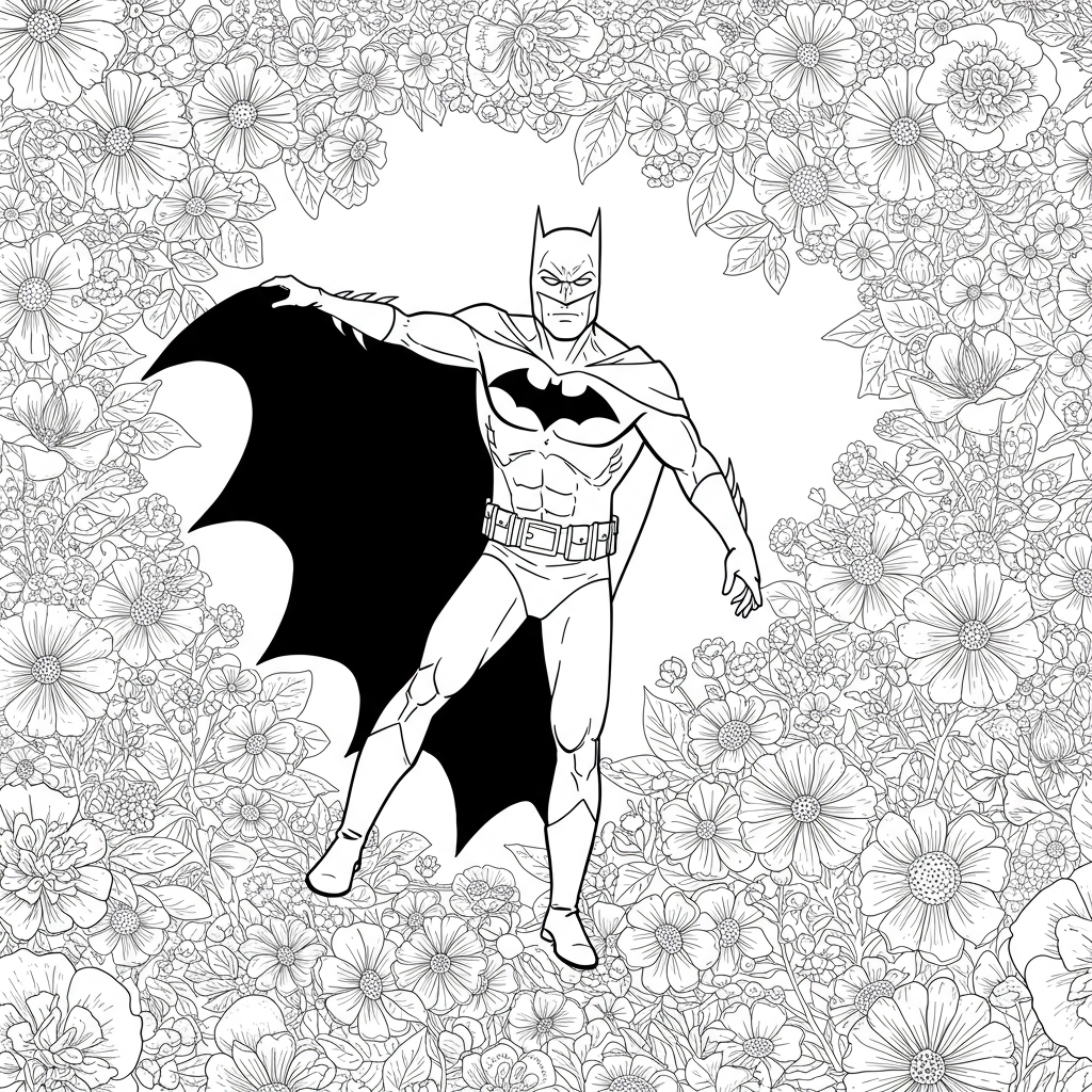 disegni da colorare batman fiori pagina da colorare
