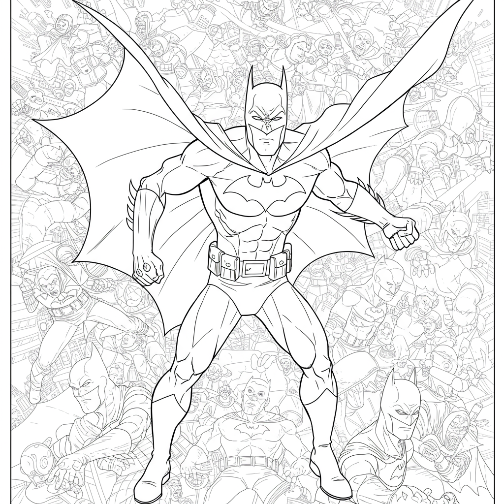 disegni da colorare batman motivo pagina da colorare