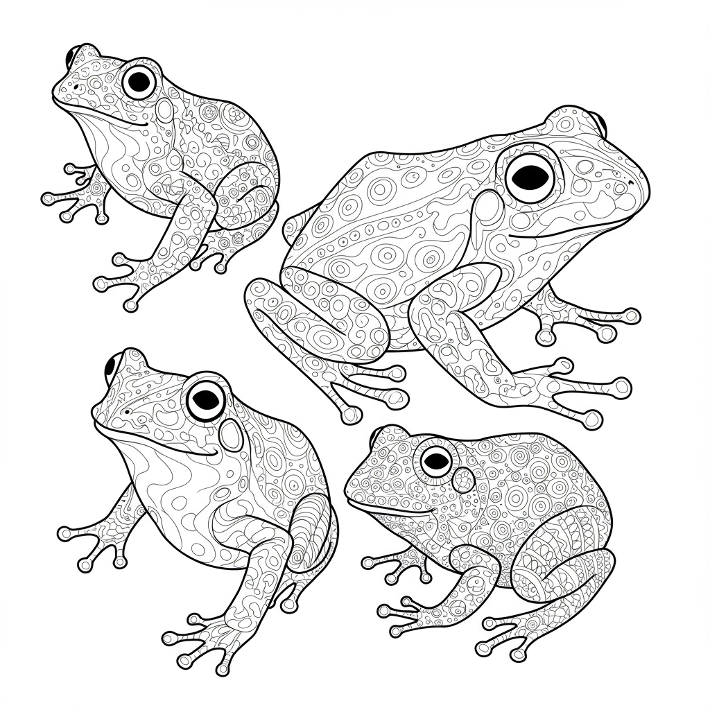 coloring book pages of frogs abstract coloring page