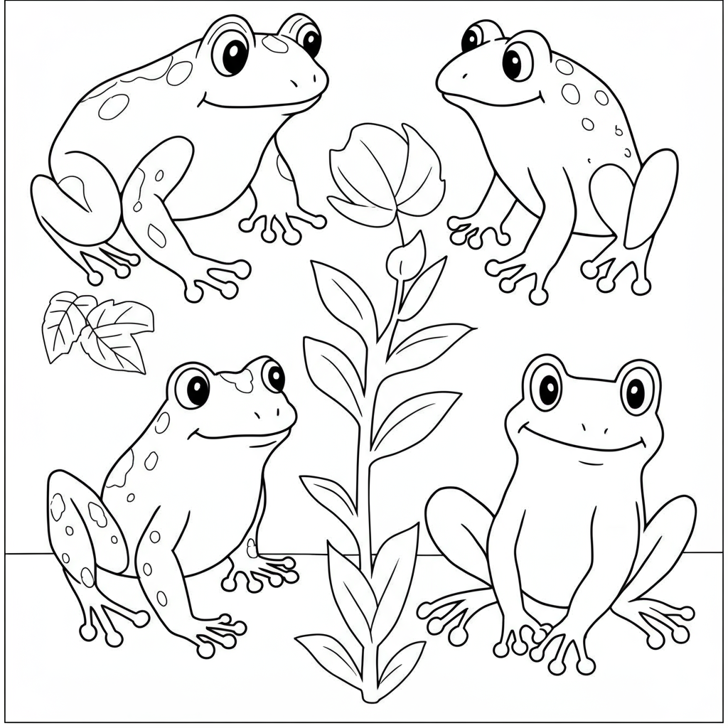 coloring book pages of frogs cartoon coloring page