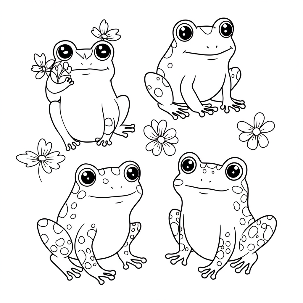 coloring book pages of frogs cute coloring page