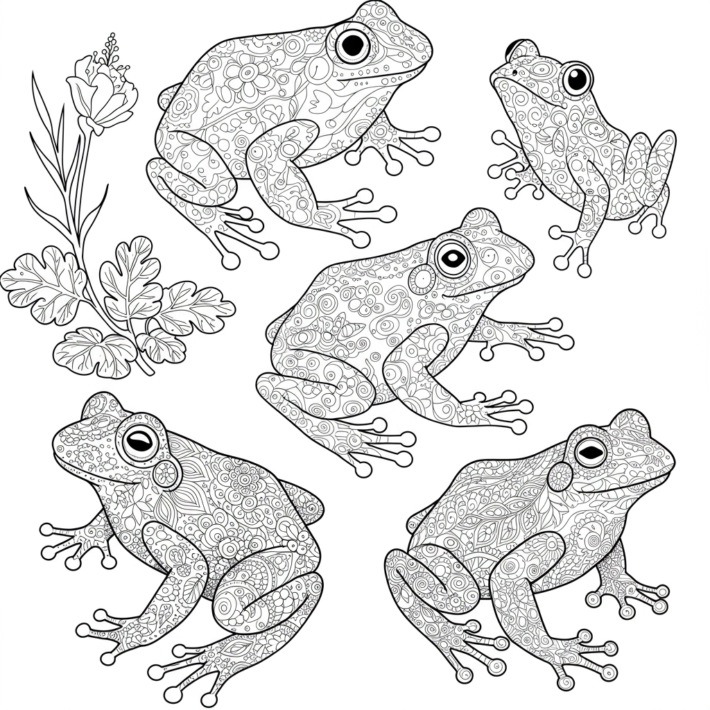 coloring book pages of frogs decorative coloring page