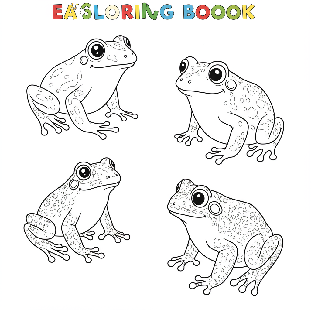coloring book pages of frogs easy coloring page