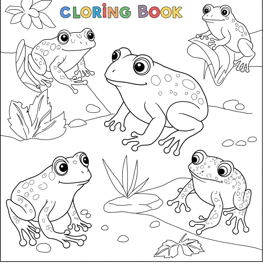 coloring book pages of frogs educational coloring page