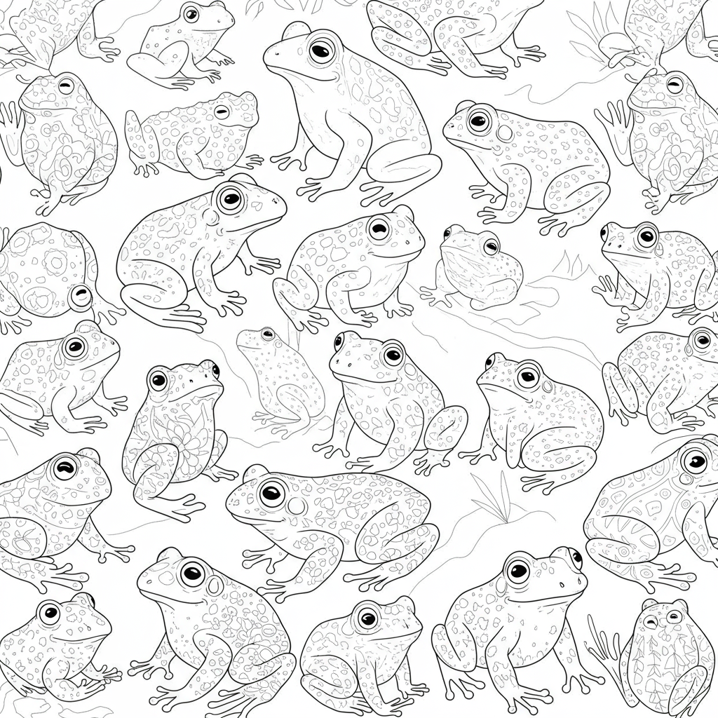 coloring book pages of frogs pattern coloring page