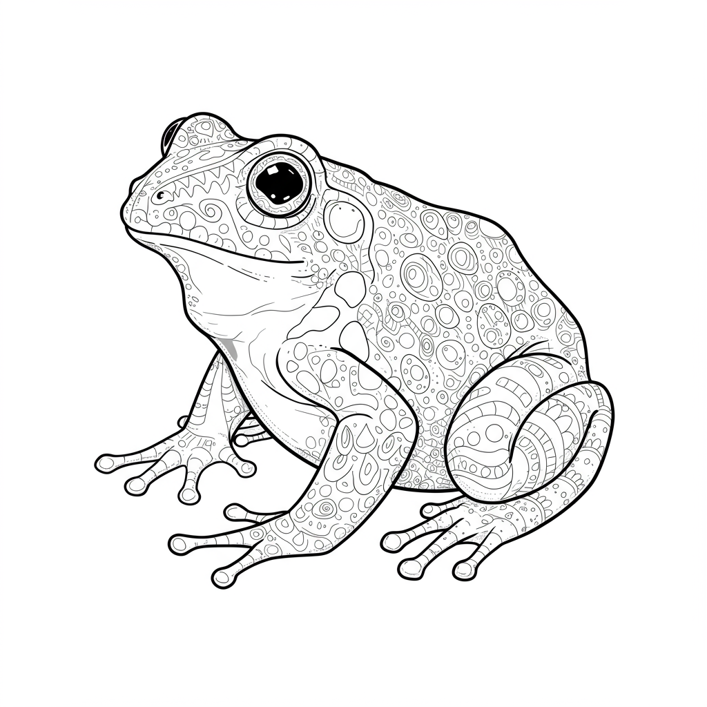 coloring book pages of frogs portrait coloring page