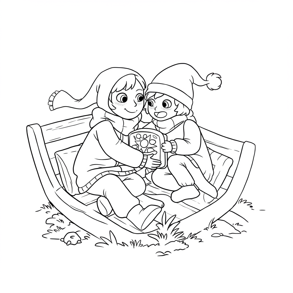cozy action coloring page