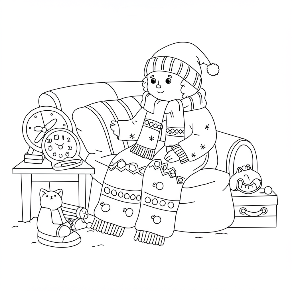cozy educational coloring page