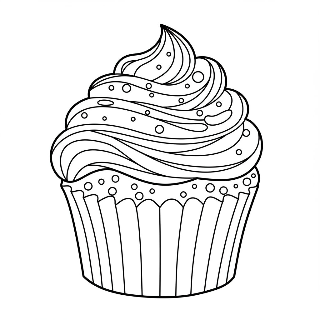 cupcake abstracte kleurplaat