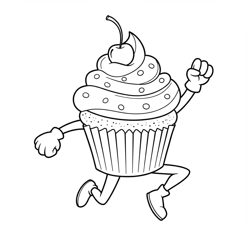 cupcake actie kleurplaat