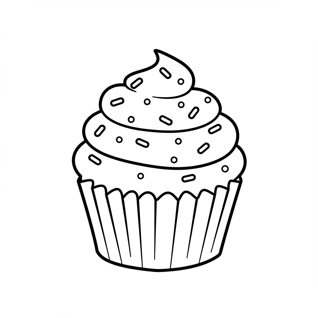 cupcake cartoon kleurplaat