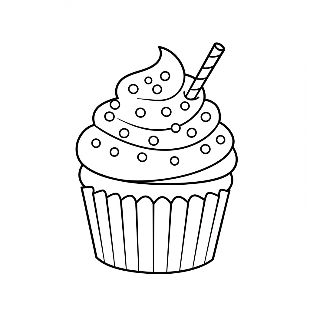 cupcake makkelijke kleurplaat