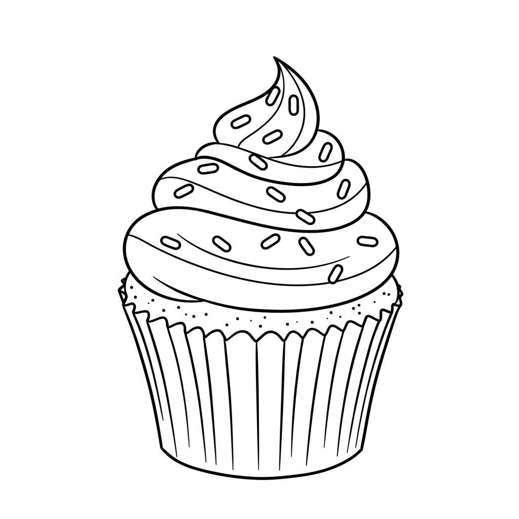 cupcake educatieve kleurplaat