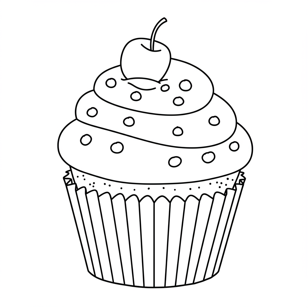 cupcake familie kleurplaat