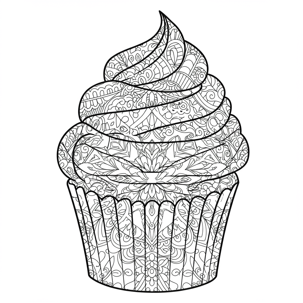 cupcake mandala kleurplaat