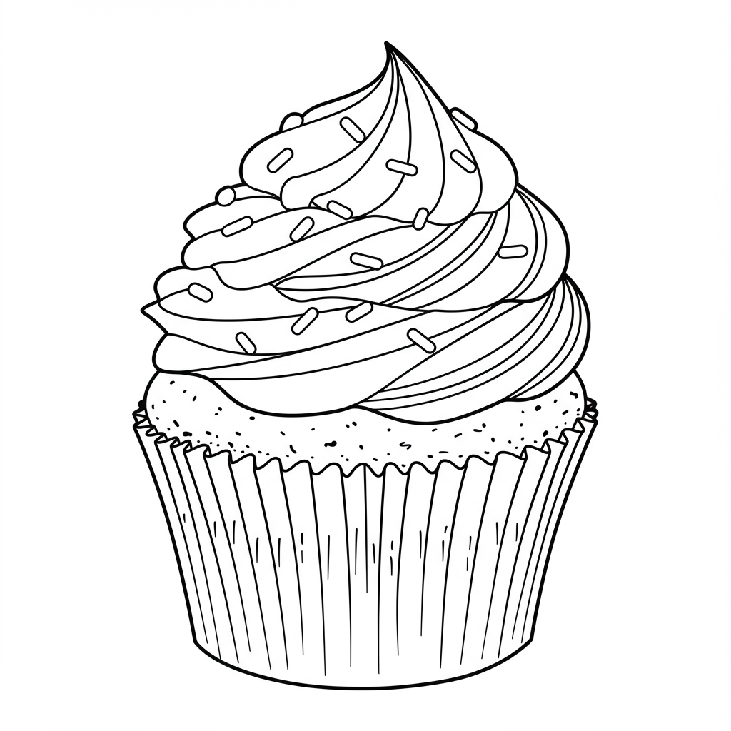 cupcake portret kleurplaat