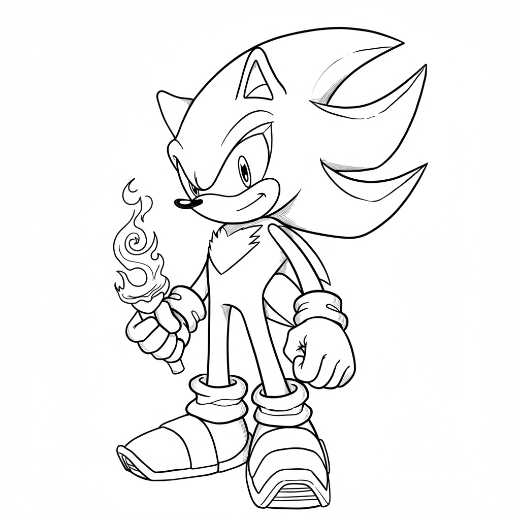 dark sonic abstract coloring page