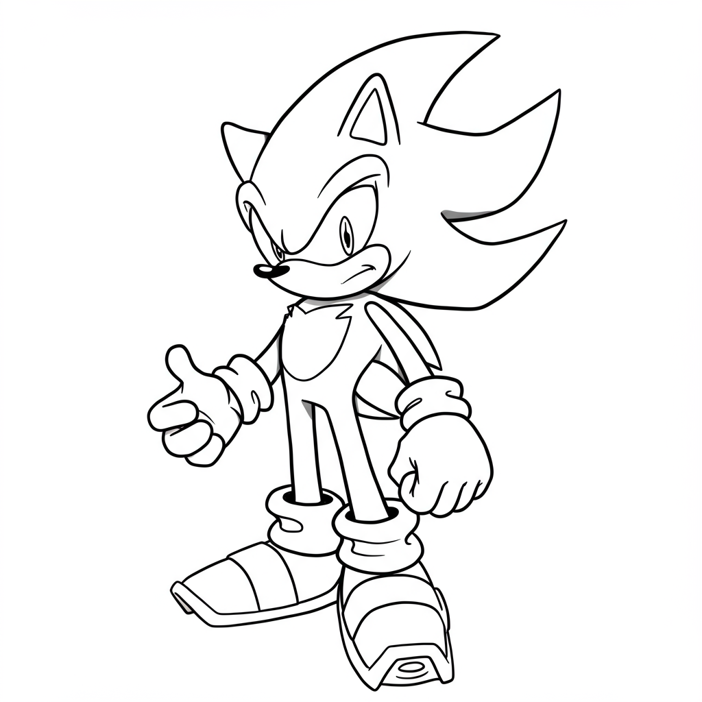 dark sonic cartoon coloring page