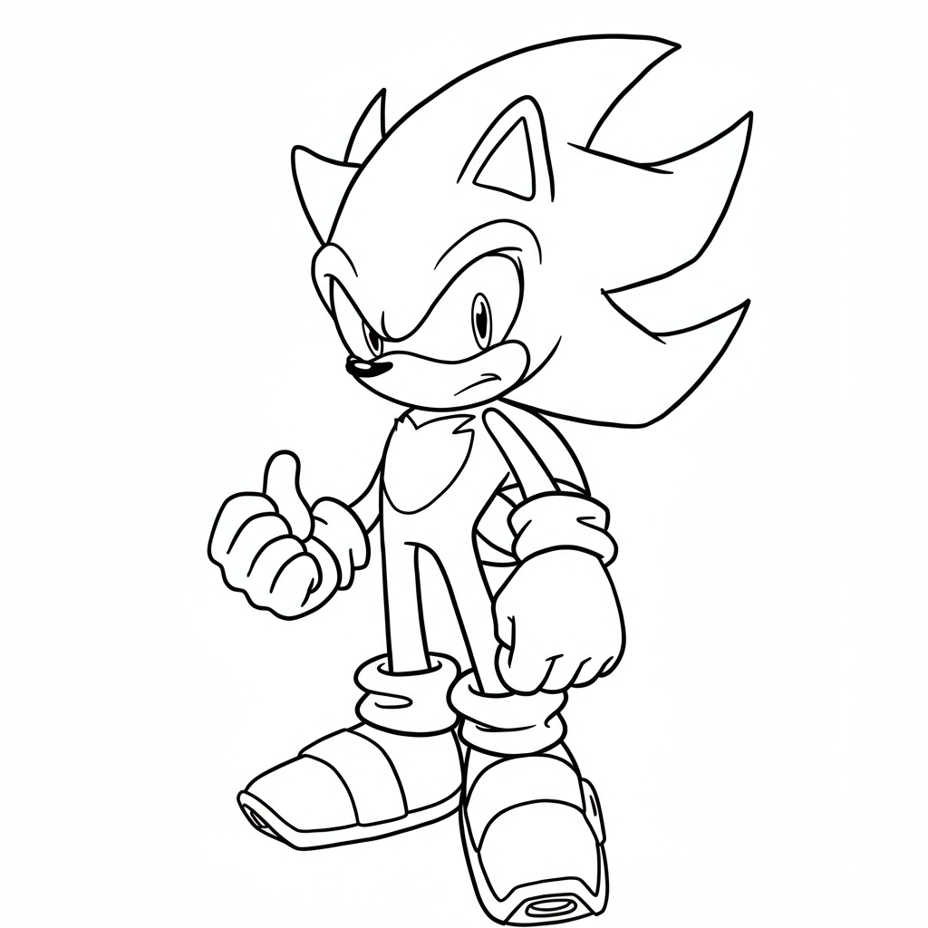 dark sonic cute coloring page