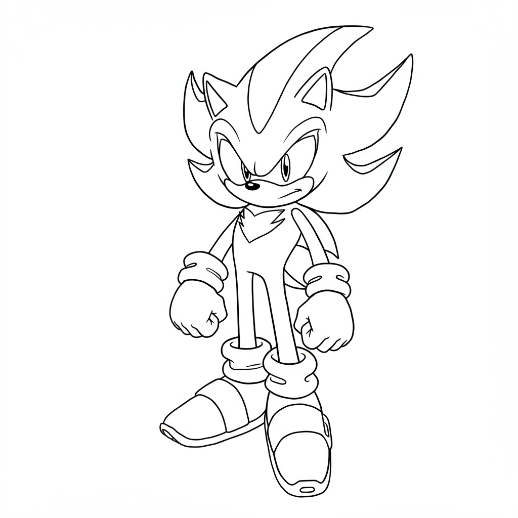 dark sonic detailed coloring page