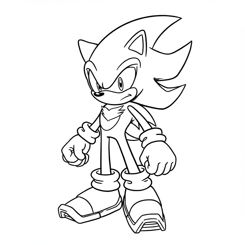 dark sonic easy coloring page