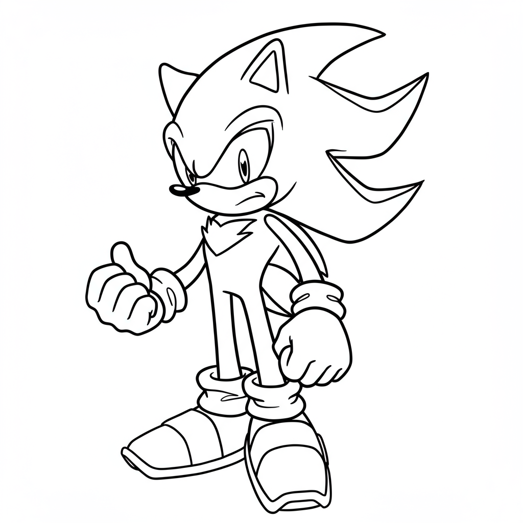 dark sonic educational coloring page