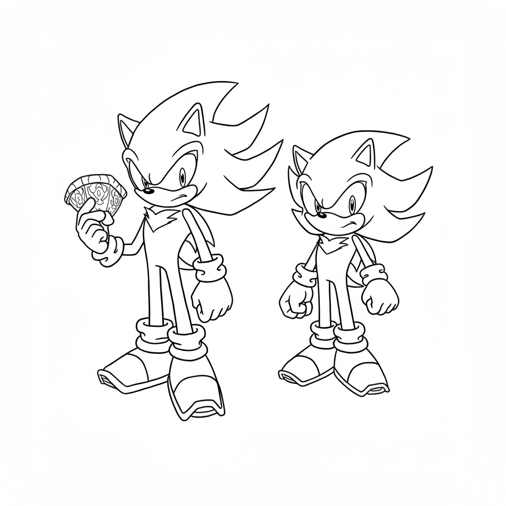 dark sonic family coloring page