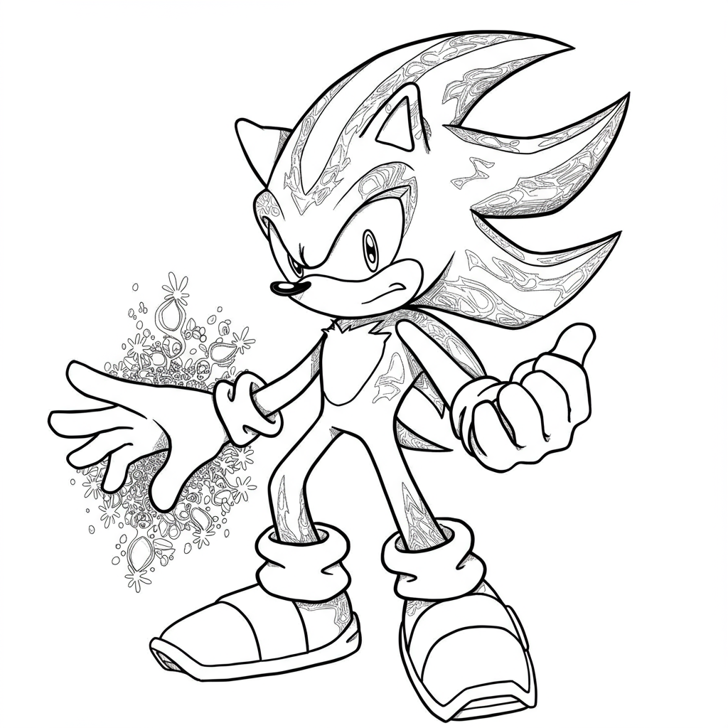 dark sonic pattern coloring page