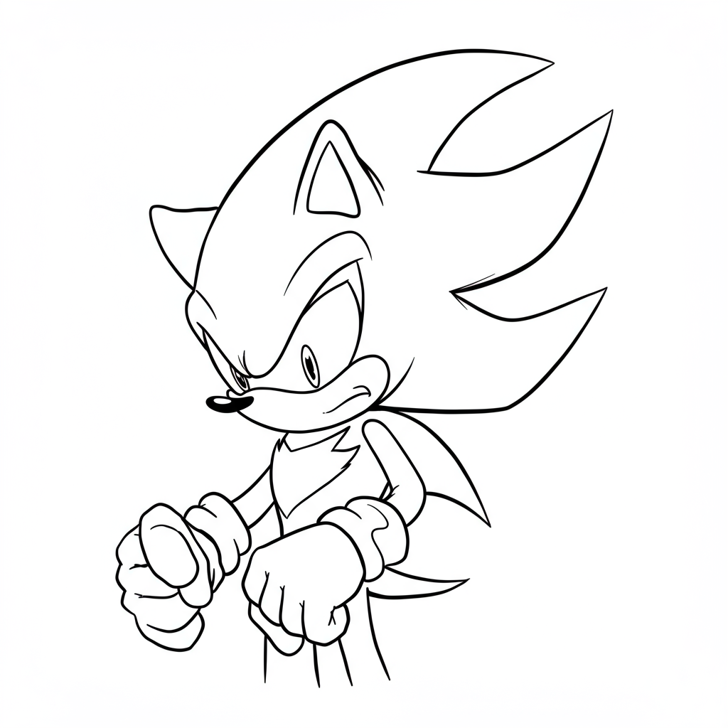 dark sonic portrait coloring page