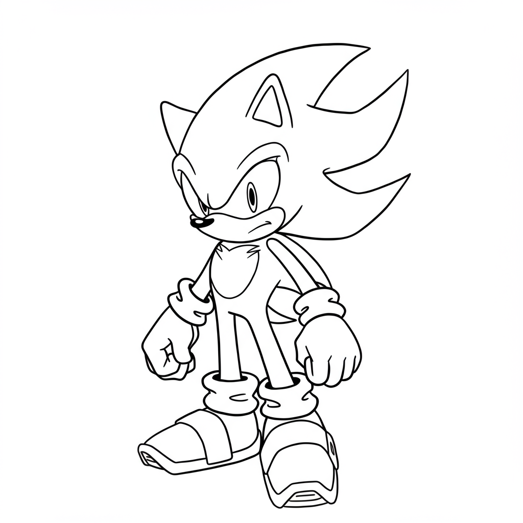 dark sonic simple coloring page