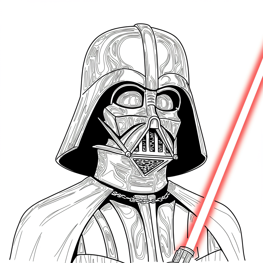 darth vader abstracte kleurplaat