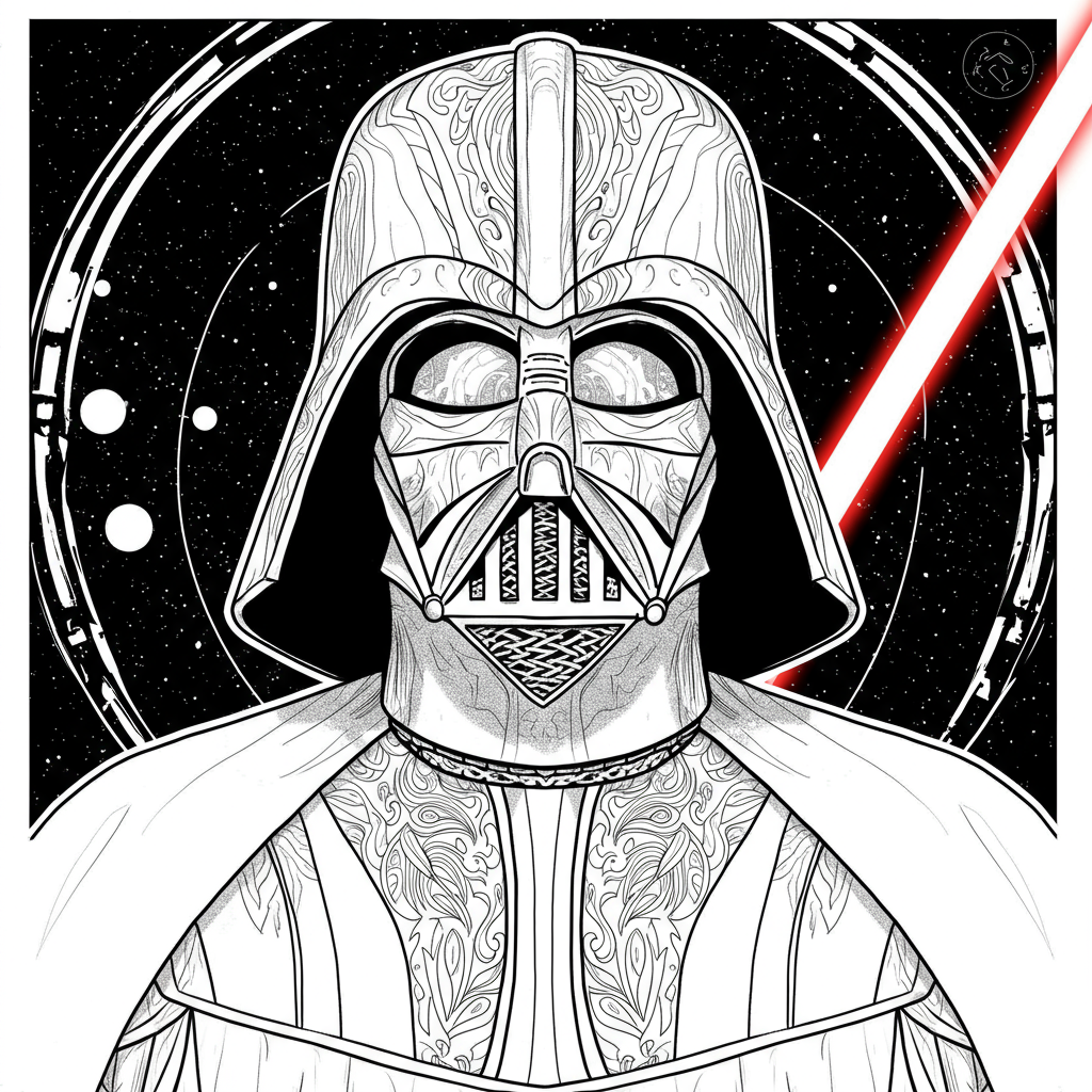 darth vader mandala kleurplaat
