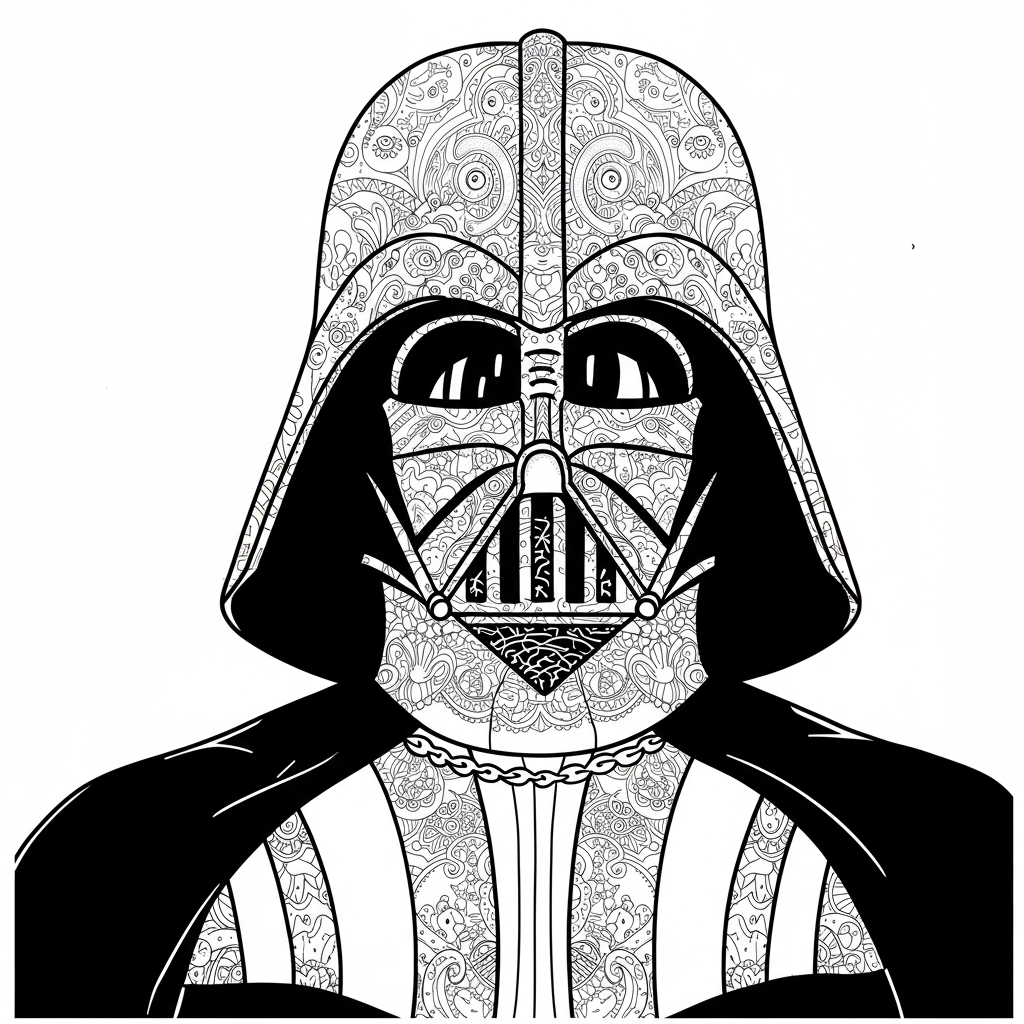 darth vader patroon kleurplaat