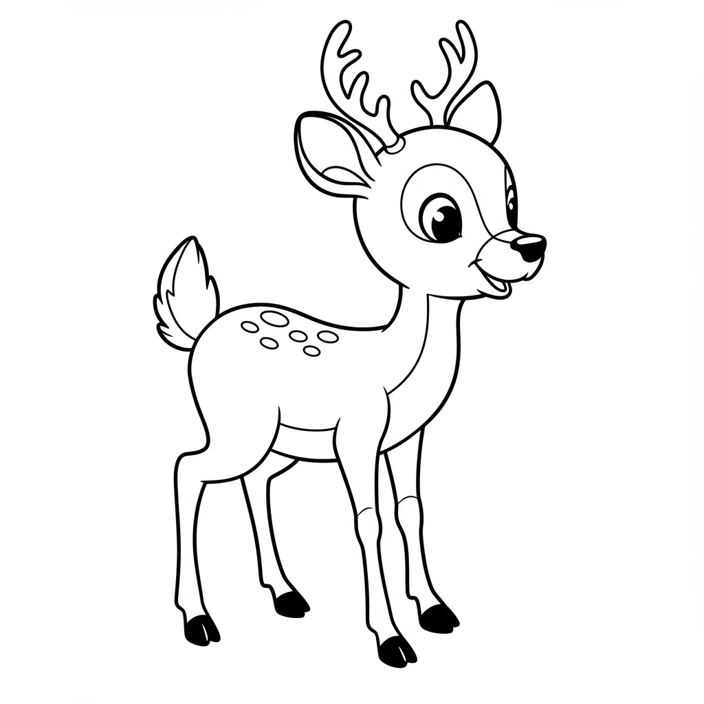 deer cartoon coloring page