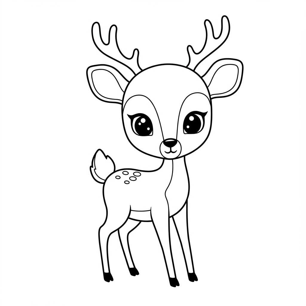 deer cute coloring page