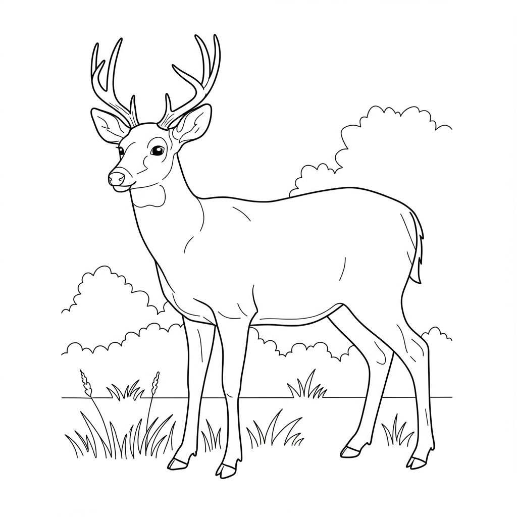 deer easy coloring page