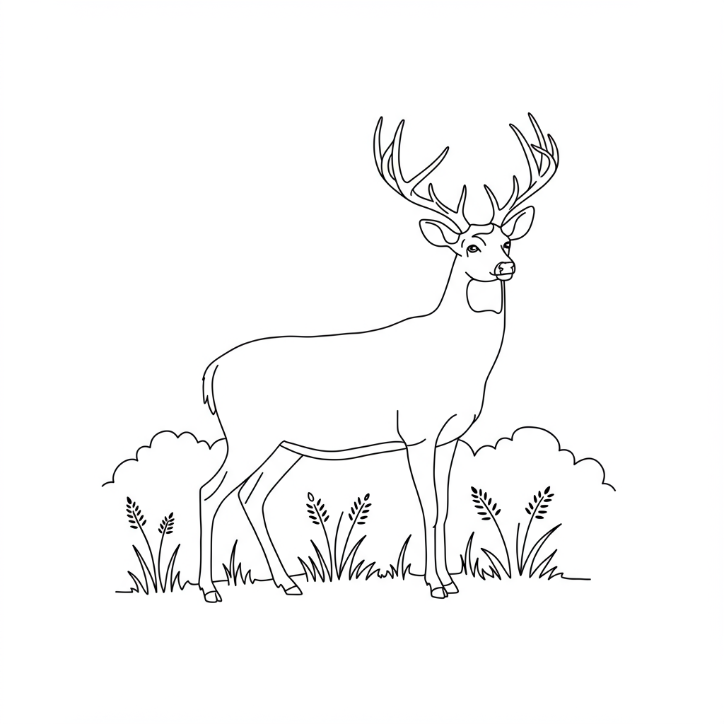 deer simple coloring page