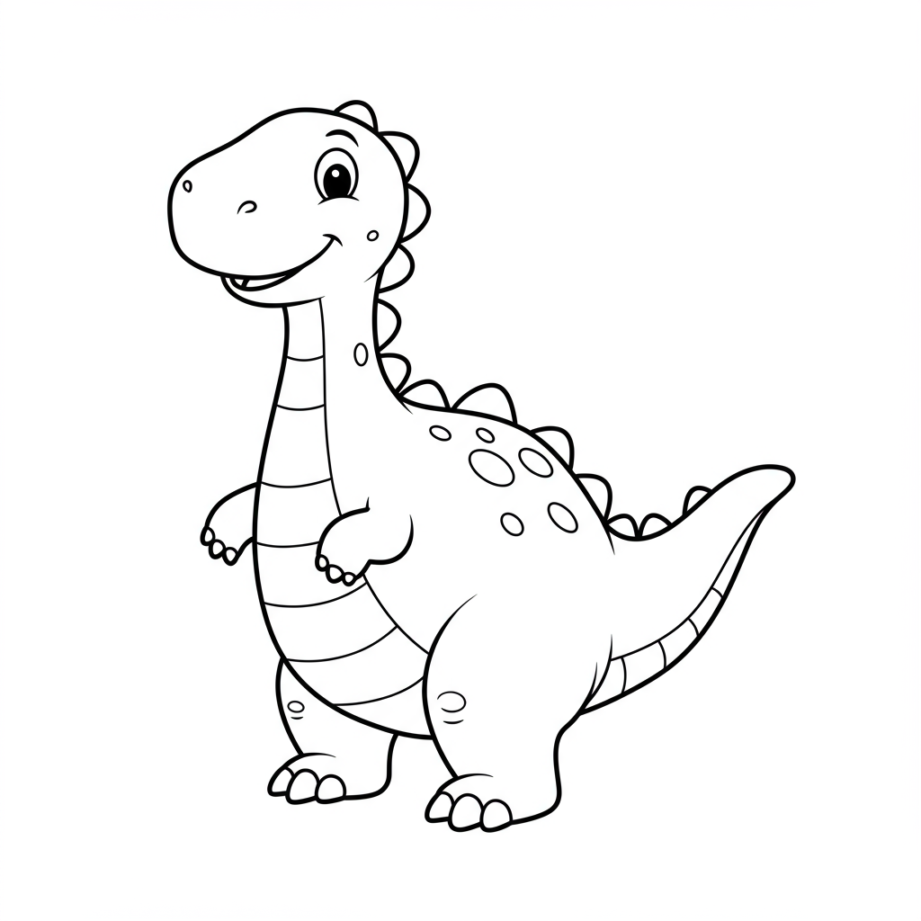 dino cartoon coloring page