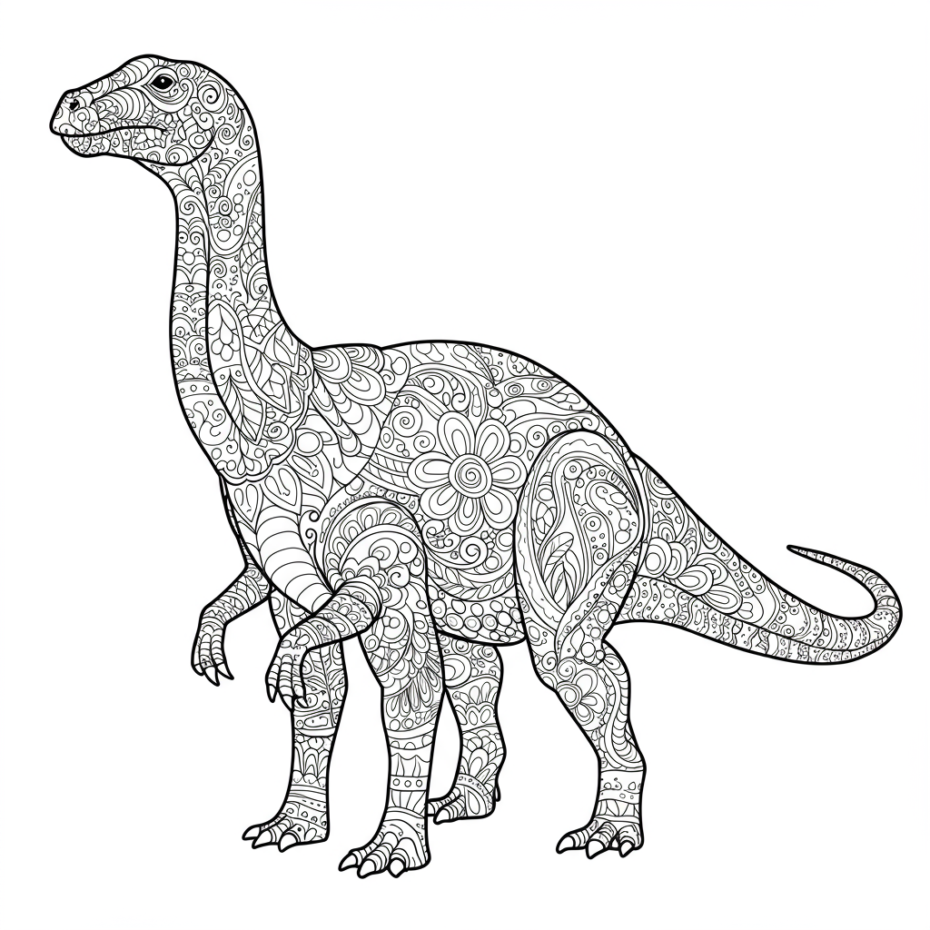 dino decorative coloring page