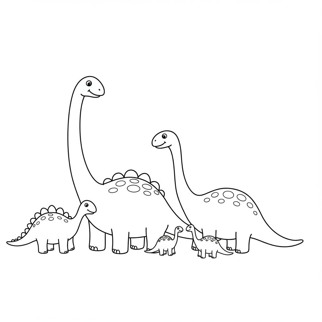 dino family coloring page